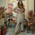 Concrete Grey Dolmain Sleeves Kurta With Black Embroidered Yoke Teamed With Pants